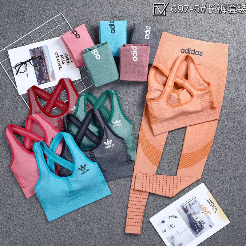 697-5 # Cross-Border Fitness Back Sports Pants Suit Yoga Vest Push-Up Sports Bra Suit with Chest Pad
