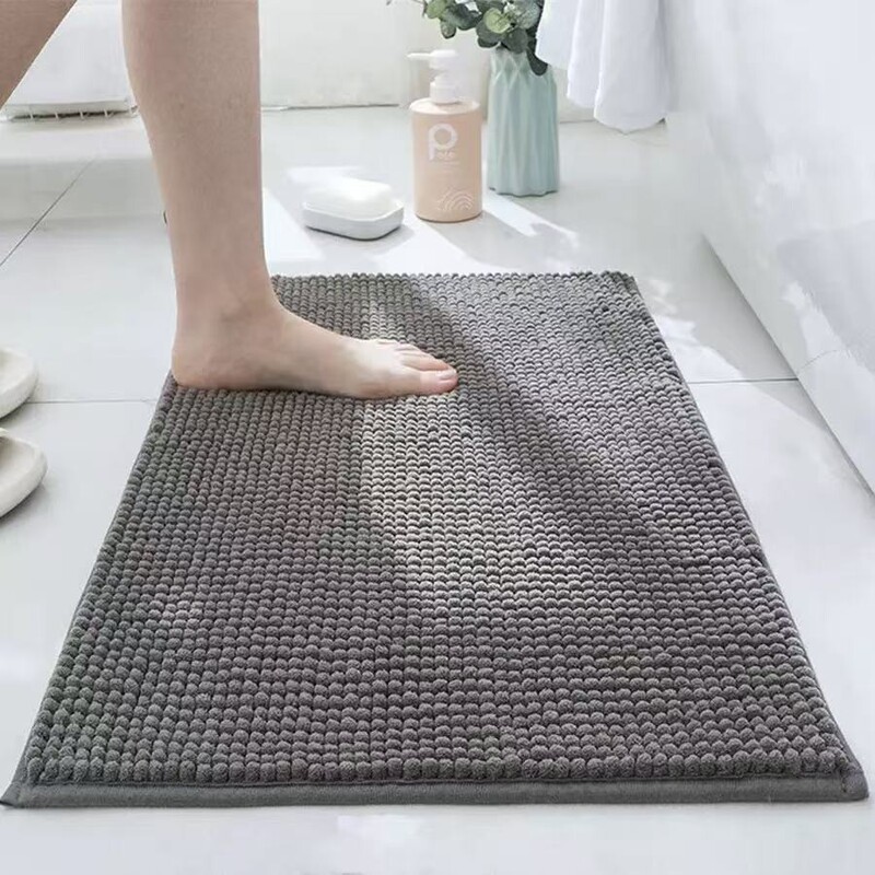 Extra dense short-pile chenille floor mat for bathroom, dirt-resistant doormat, fixed, soft, absorbent, non-slip carpet Extra dense short-pile chenille floor mat for bathroom, dirt-resistant doormat, fixed, soft, absorbent, non-slip carpet