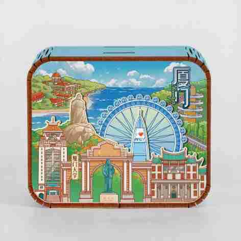 オリジナルアモイ重慶南京西安都市動態オルゴールオルゴールオルゴール観光記念品