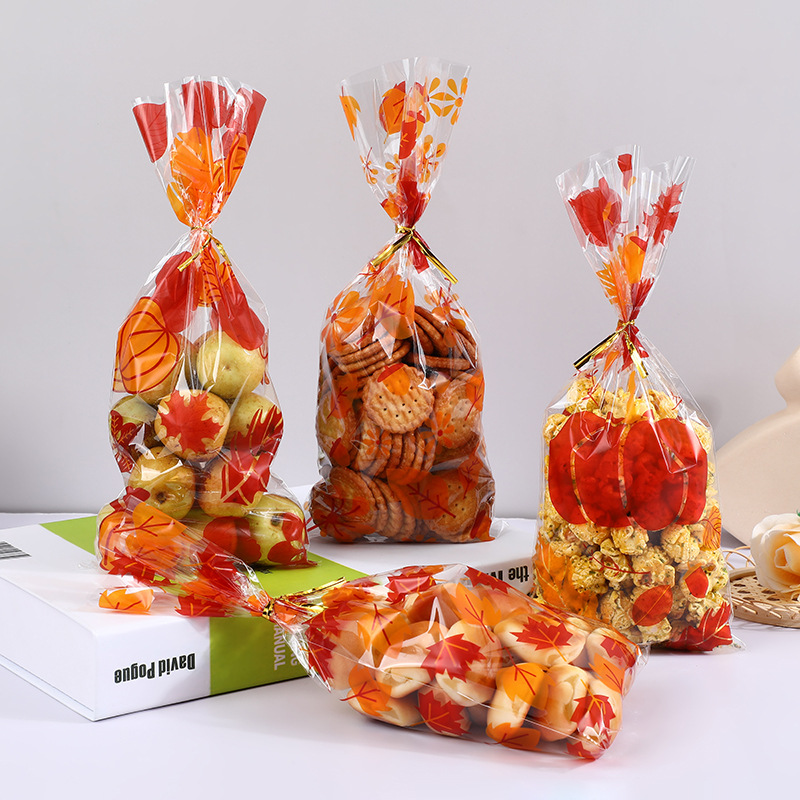 新品感恩节opp平口包装袋4款组合节日礼品糖果饼干烘焙食品包装袋