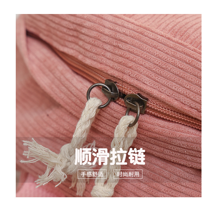 New student schoolbag, women's corduroy, high appearance level, large-capacity backpack, fashionable and simple, college student backpack undefined