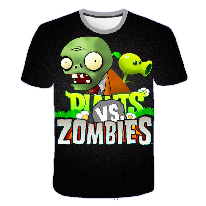 Single-Player Online Game Plants Vs. Zombies 3D Digital Print Cartoon Pattern T-Shirt Children's Casual T-Shirt for Boys and Girls Single-Player Online Game Plants Vs. Zombies 3D Digital Print Cartoon Pattern T-Shirt Children's Casual T-Shirt for Boys and Girls