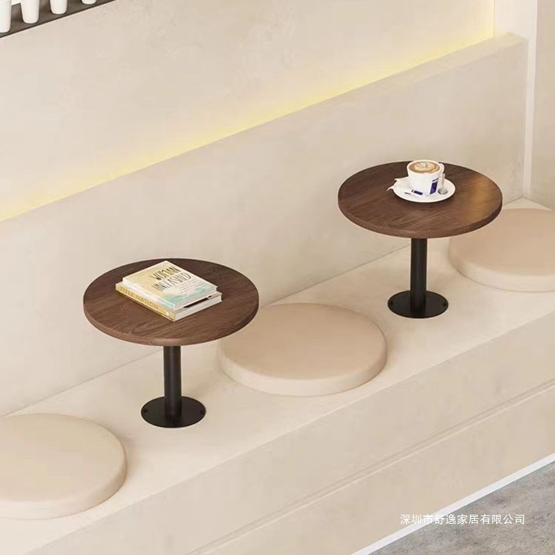 快餐桌椅套装组合饭店餐厅小吃餐饮商用桌子奶茶店咖啡厅小圆方桌|undefined