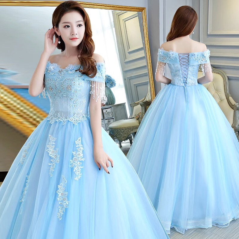 New color yarn art exam dress stage solo art exam studio clothing long female host performance dress pettiskirt New color yarn art exam dress stage solo art exam studio clothing long female host performance dress pettiskirt