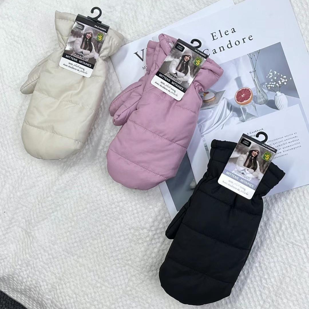 Wholesale of surplus stock for export: windproof ski gloves, winter mittens for cycling, windproof, waterproof, and warm cotton gloves