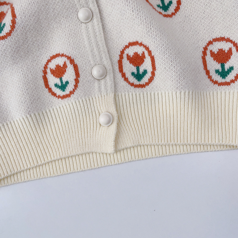 Pull pour enfants, Cardigan tricoté pour filles, ensemble deux pièces, petite robe parfumée, nouvelle collection automne_voghion.com