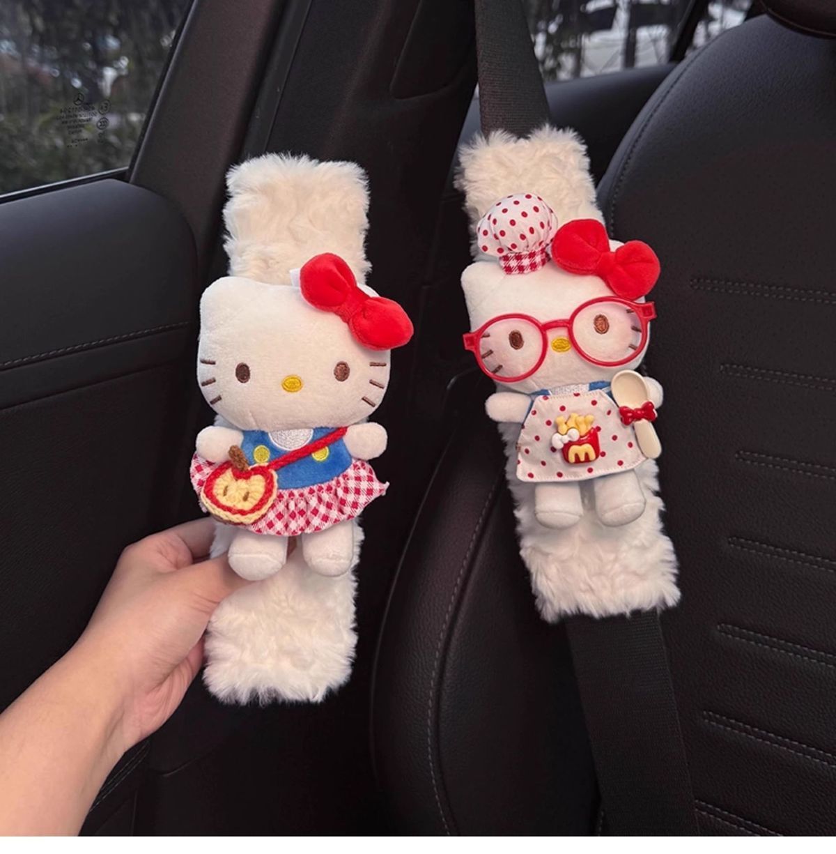 Hellokitty Car Seat Belt Shoulder Pads Car Interior Decoration Anti-Wear Clothing Couple Pair Christmas and New Year