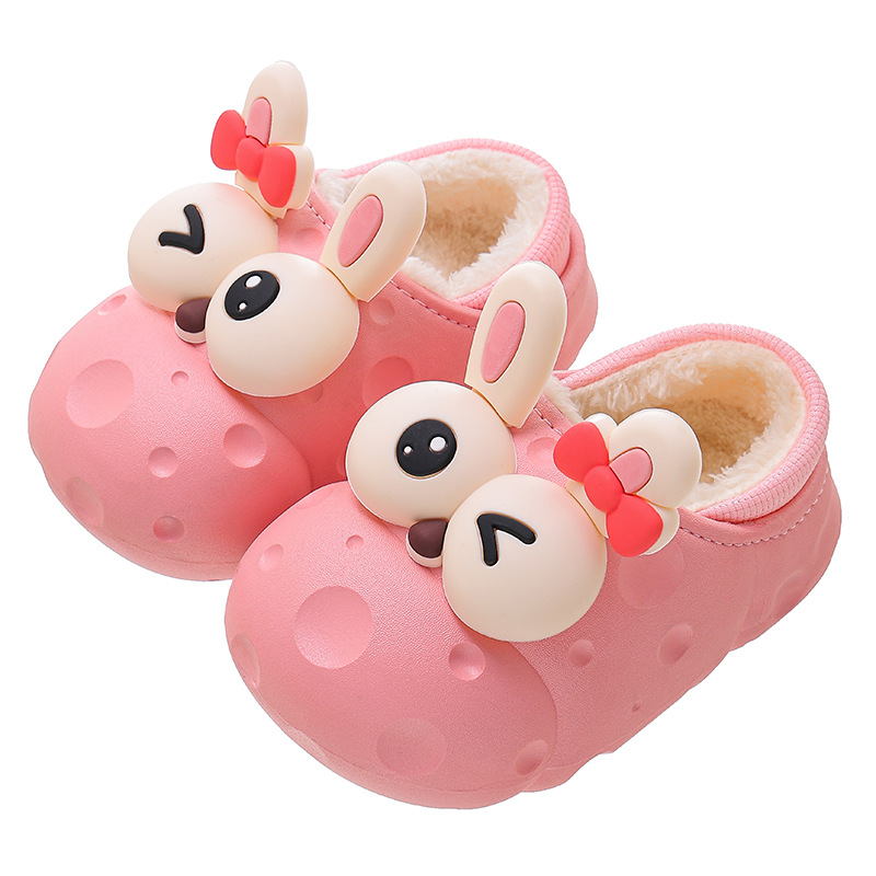 Zapatos de algodón para niños, invierno 2025, para niños y niñas, para uso exterior, cálidos, forrados de lana, impermeables, con tacón cerrado, pantuflas de algodón para bebés y niños pequeños