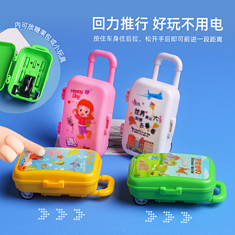 Caja de la carretilla Tire hacia atrás Coche juguete para niños coche Premio regalo puesto anillo muñeca máquina plástico coche Niños