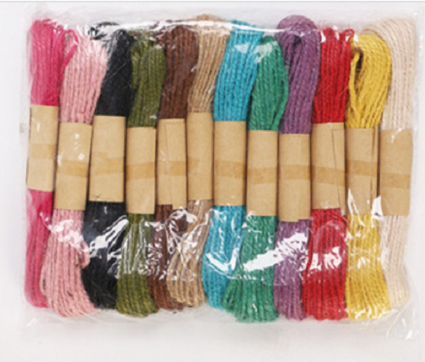 1mm * 10M cuerda de cáñamo de color DIY tejido a mano estilo retro foto clip yute cuerda 12 piezas Precio