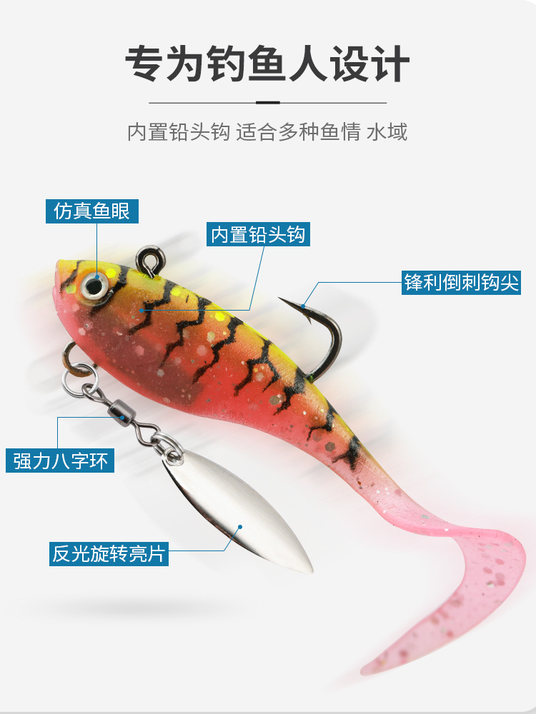 5-Lead Soft Bait Fishing Lure Set - Bionic Design 3