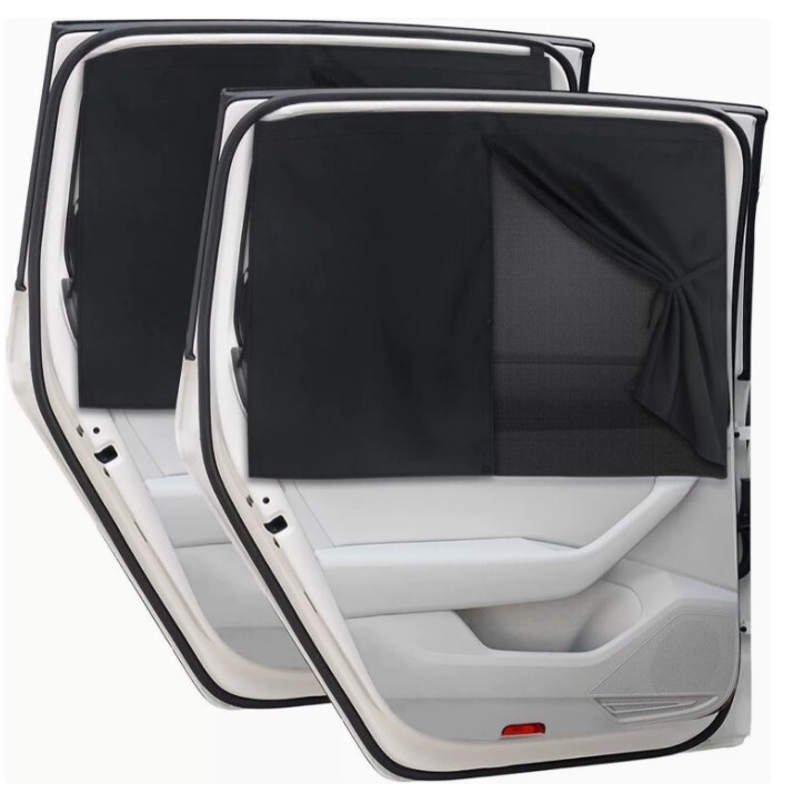 Double-layer privacy curtain universal car window shade car side window cover breathable mesh baby car rear window sunshade