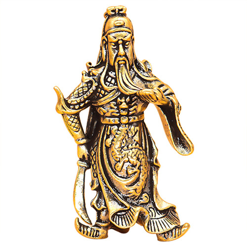 Original God weapon trinkets Loyalty God Wu Guan Yu bronze statue God of Wealth ornaments crafts bronzeware Guan Erye antiques