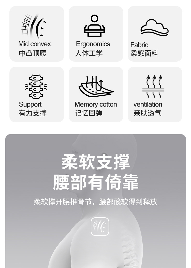 Car waist cushion waist support driving seat support car waist pillow office sedentary cushion can be printed logo