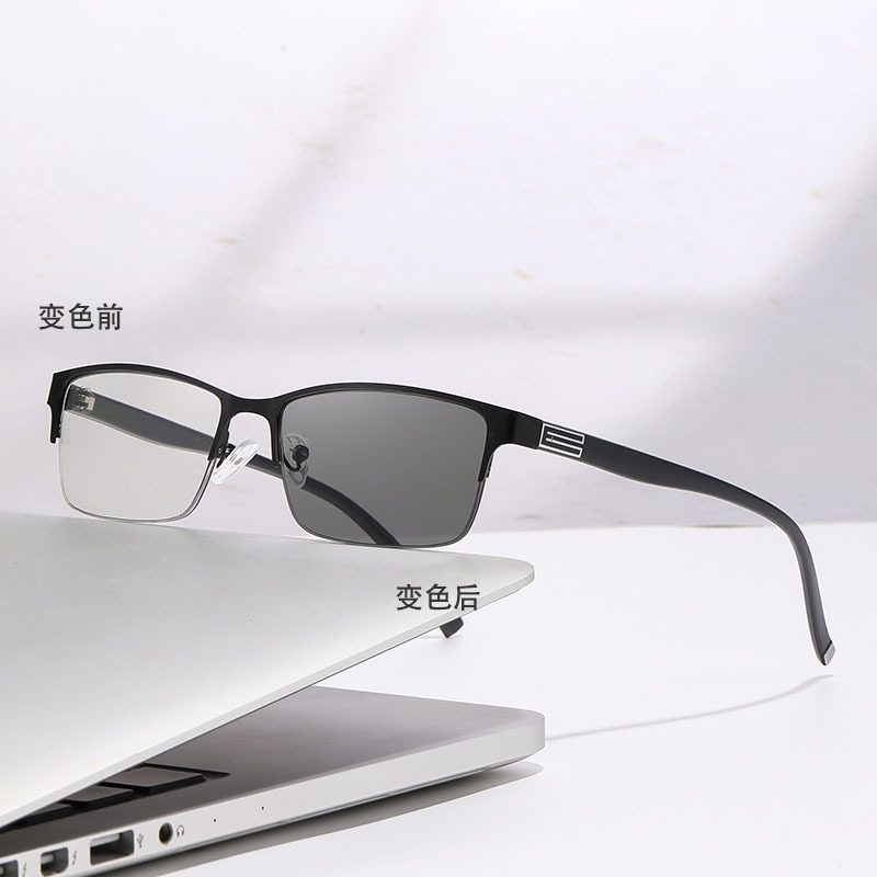 Fotoscopia multifocal gafas de edad medio marco hombre anti-luz azul transfronteriza marco de gafas de edad clásica