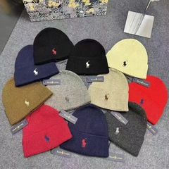 秋冬新款polo毛线帽经典小马图案加厚保暖防风帽子冷帽针织帽