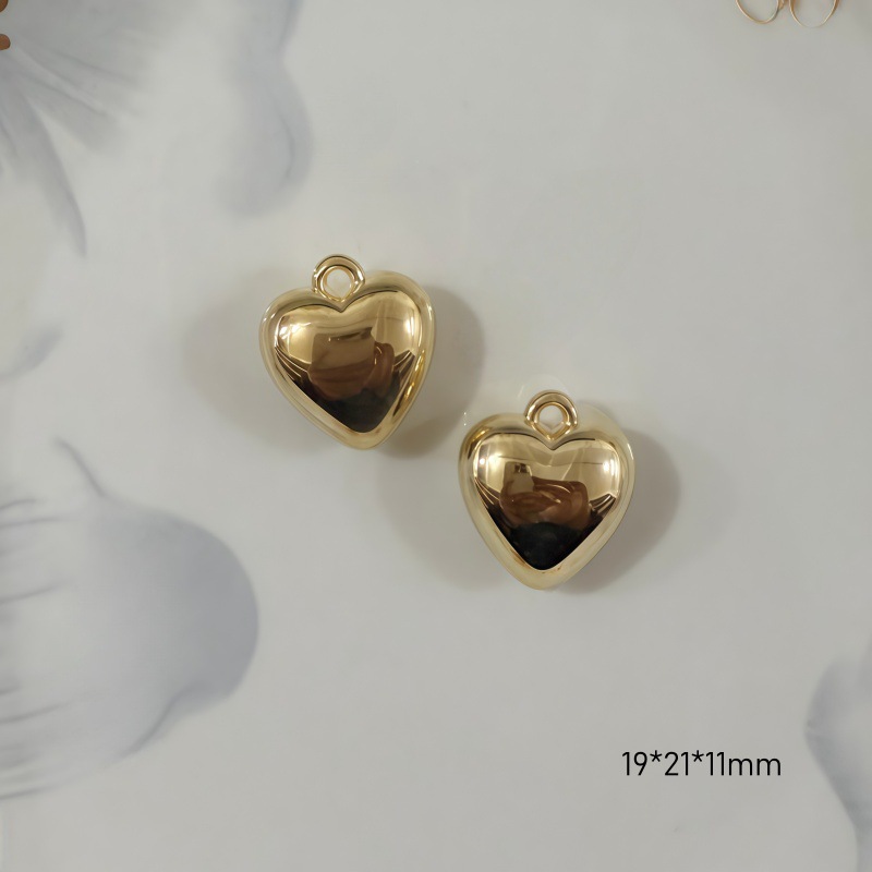 Chapado en oro y plata para proteger el color de la superficie brillante de acrílico melocotón amado colgante en forma de corazón pulsera manual collar de clavícula juguete DIY image 31