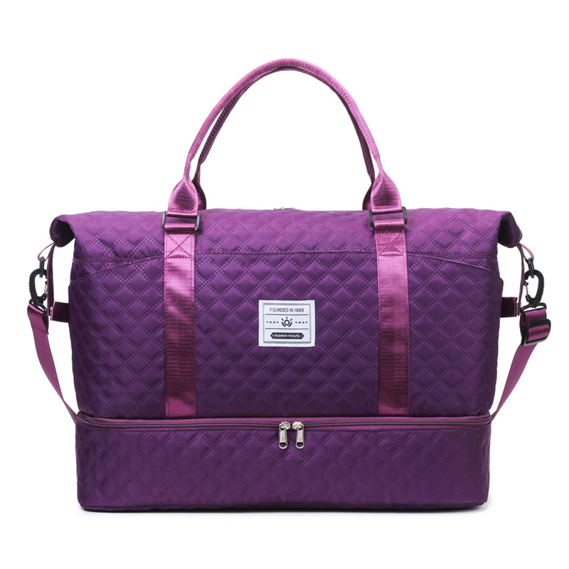 Nueva bolsa de viaje de gran capacidad Lingge Oxford, almacenamiento, expansión, entrega, separación en seco y húmedo, bolsa de fitness de yoga portátil