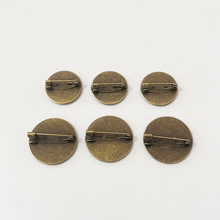 古铜色圆盘胸针圆形两用托盘包针DIY饰品配件
