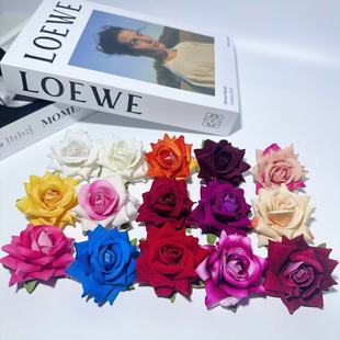 Simulation flannel small angle rose corsage Korean style rose DIY fan wreath wedding scene flower net flower arrangement