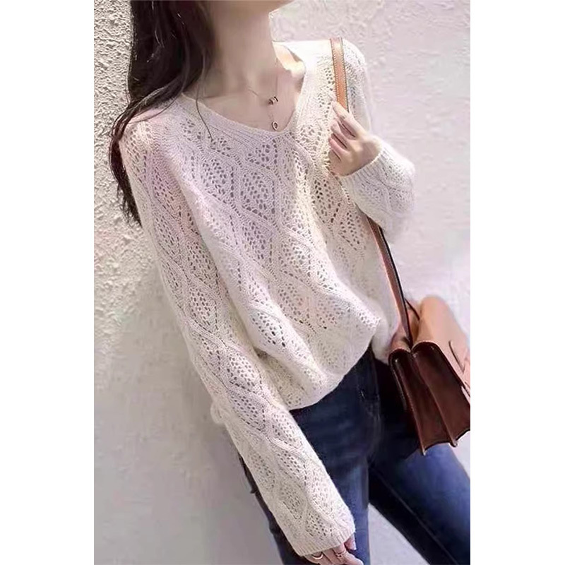 Sexy Elegant V Neck Inner Knitwear for Women New Korean Style Long-Sleeved Large Size Cover-Up Slimming Look Fashionable Bottoming Knitwear