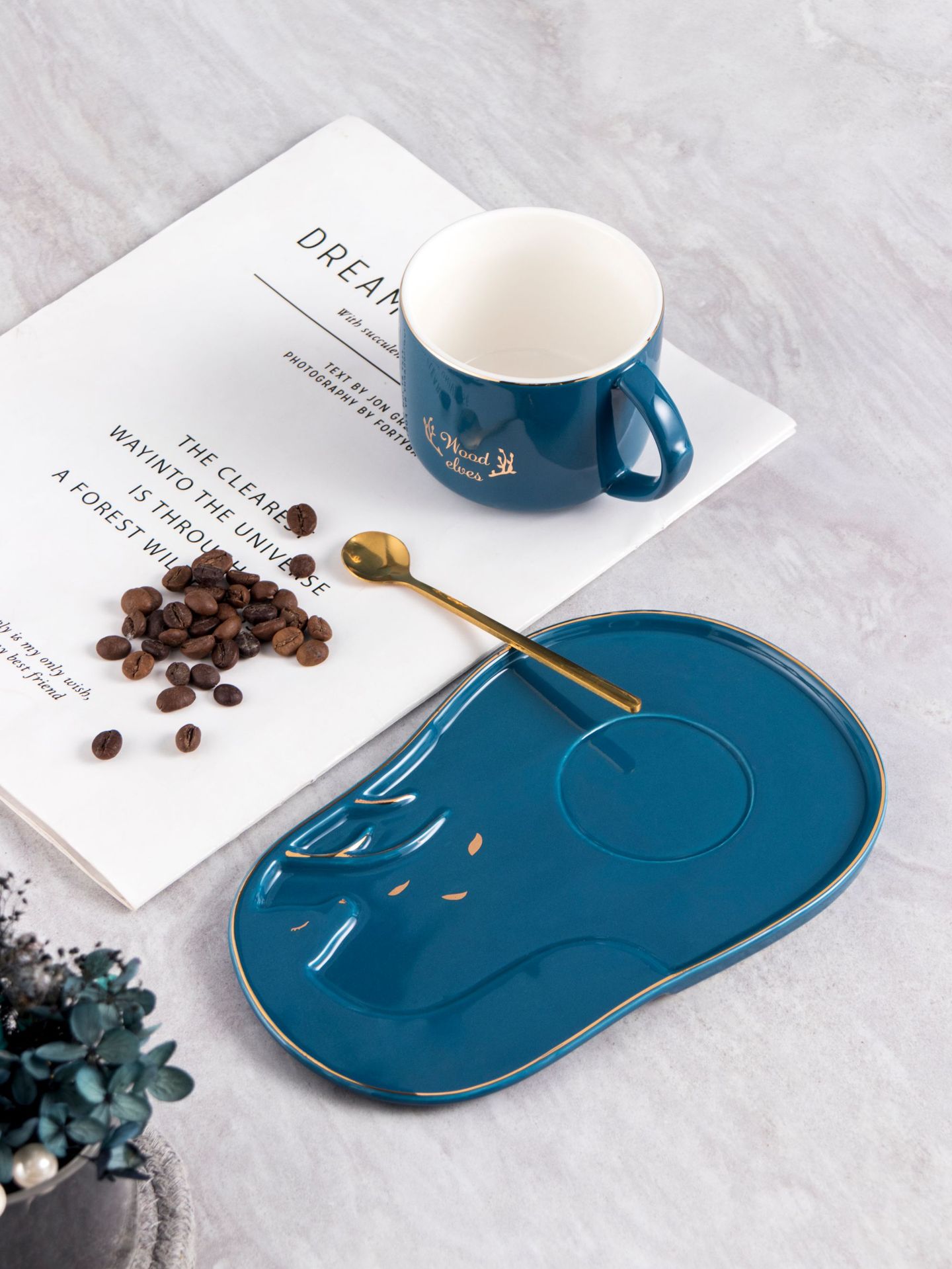 落叶托盘个性杯