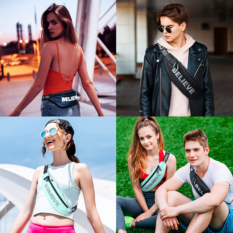 Weiqiang deportes al aire libre bolso de la cintura bolsa de mensajero de los hombres y las mujeres de gran capacidad impermeable corriendo teléfono bolsa de ajuste de cerca cinturón transfronterizo