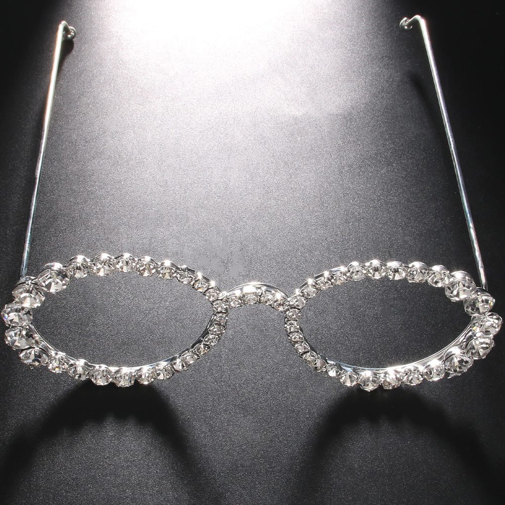 AliExpress Venta caliente rhinestone gafas Marco europeo y americano personalidad hip hop gafas redondas marco