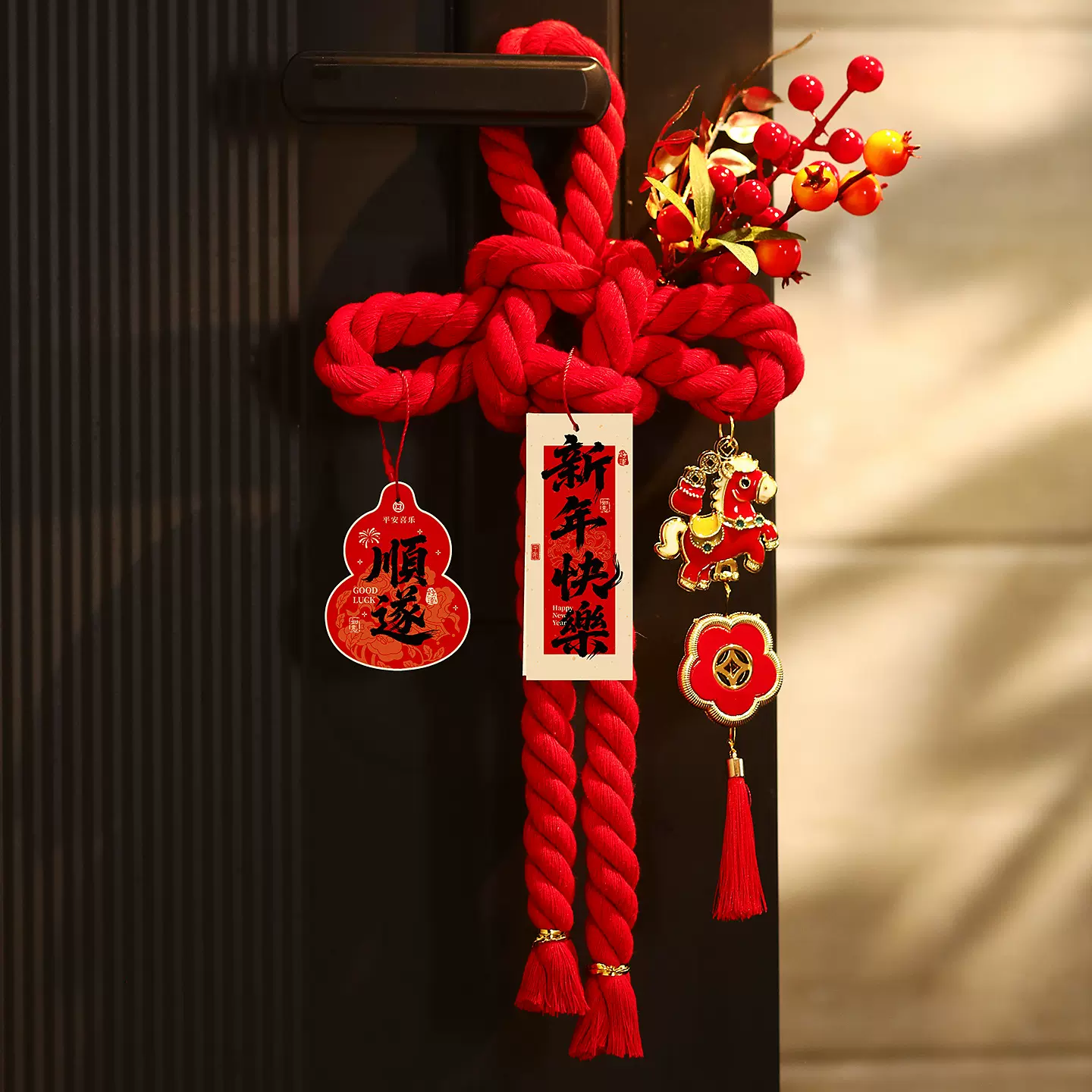 新年万字结门挂装饰2026过年春节中国结氛围场景布置挂饰马年挂件