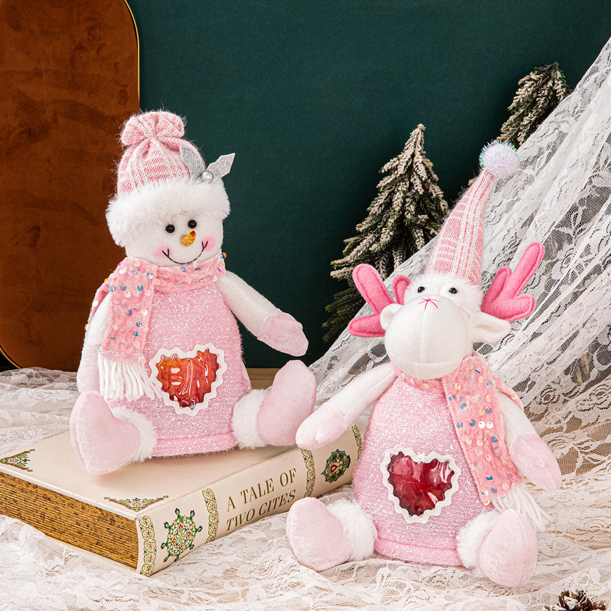 Cross-border Christmas decoration supplies love apple bag children's gift bag Santa Claus candy tote bag