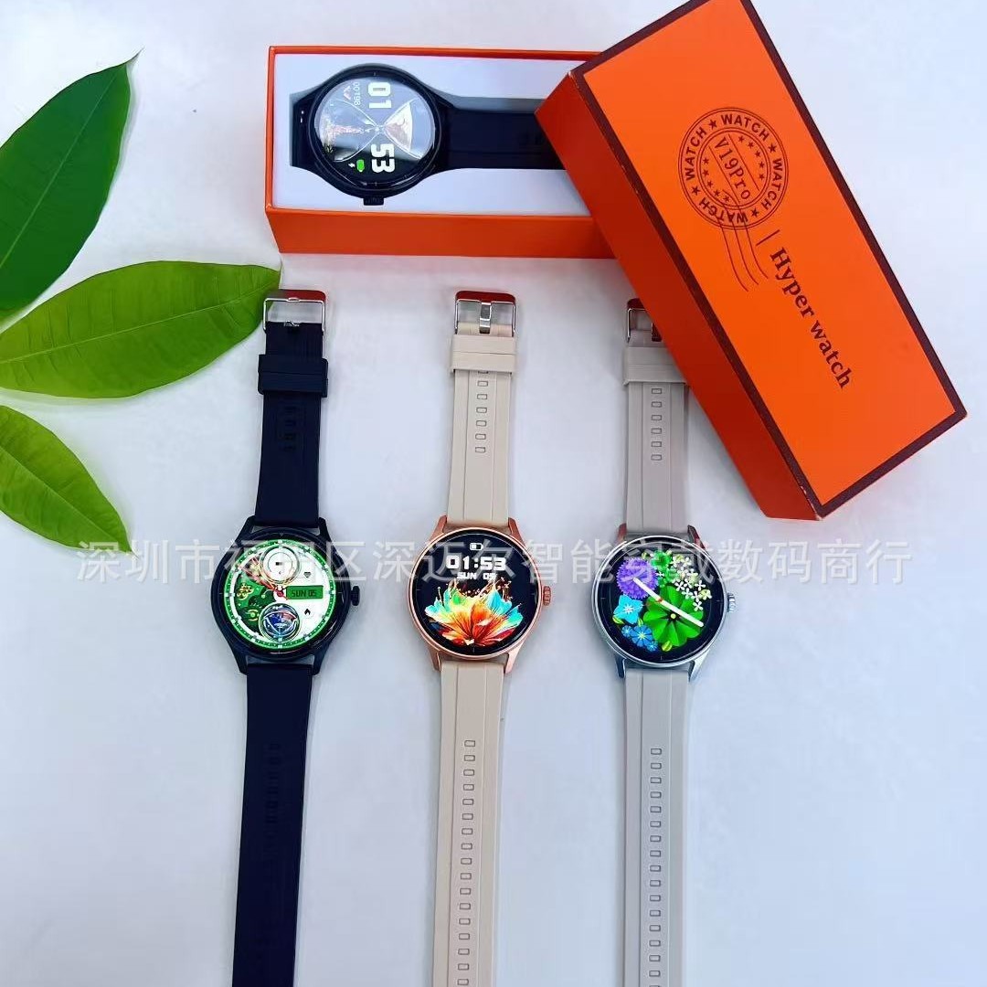 V19Pro Smart Watch Hd 2.5D Spherical Bluetooth Call Music Sports Huaqiangbei Women's Cross-Border Round Watch