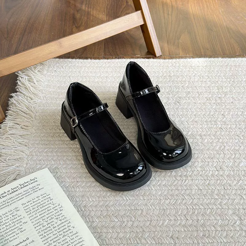 Мэри Джейн толстая подошва дикая студенческая обувь дети 2024 осень и зима новые японские кожаные ботинки jk Lorita кожаные ботинки