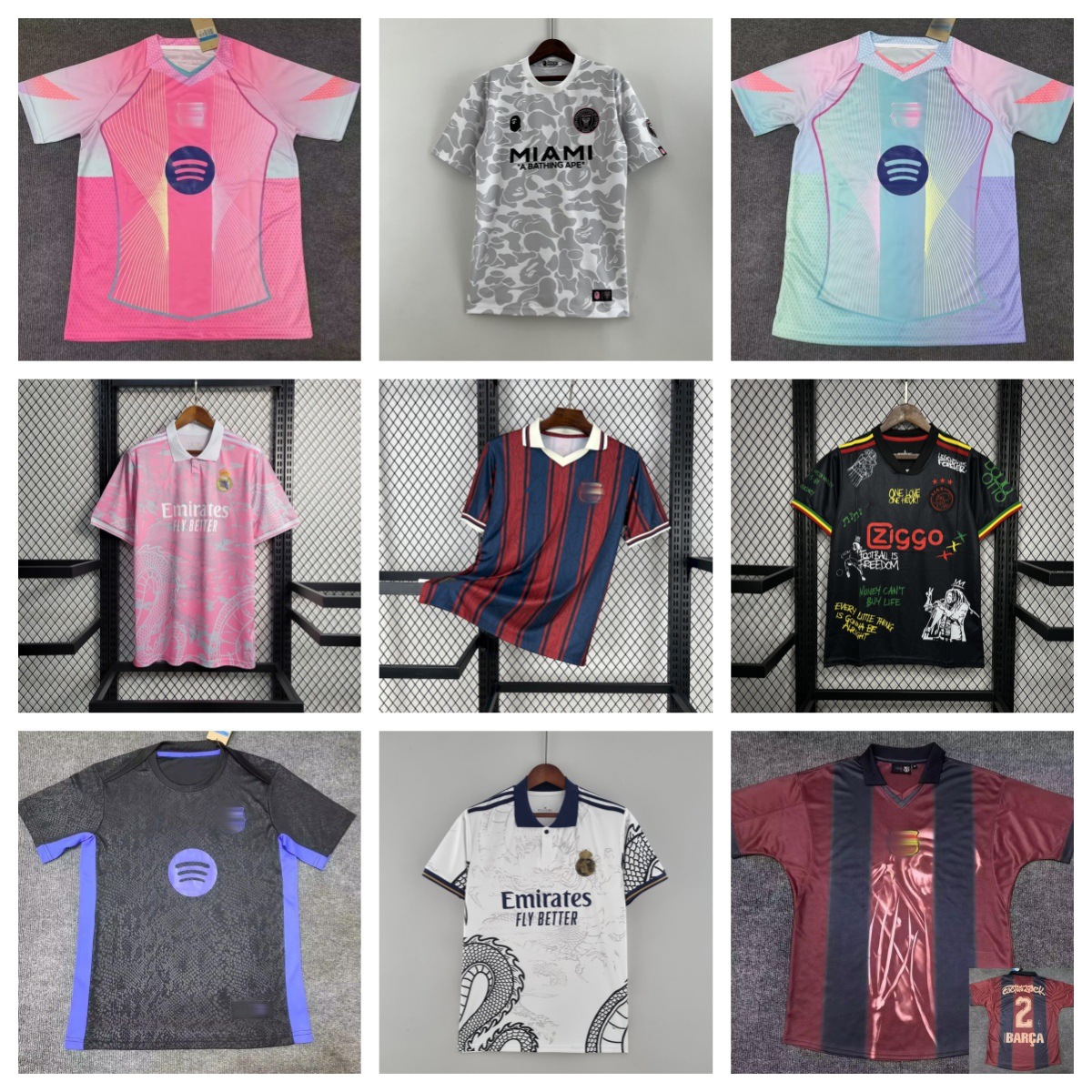 Hot sale Barcelona Brasil París FC Real Madrid Bayern Ajax Napoli camiseta jersey de fútbol