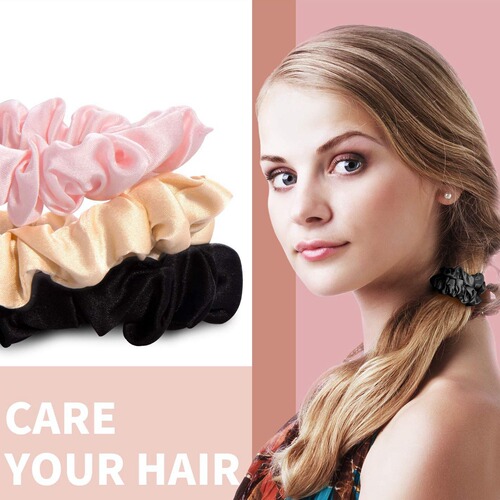 1.5cm fashionable and versatile 100 mulberry silk hair tie mulberry silk hair rope thin style multi-color