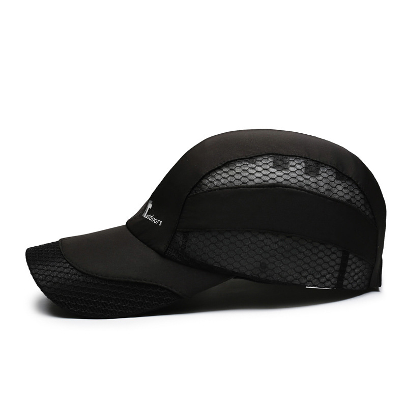 Summer Mesh Letter Quick-Dry Men's Baseball Outdoor Hiking Travel Breathable Soft Top Curved Brim Versatile Duckbill Cap_voghion.com