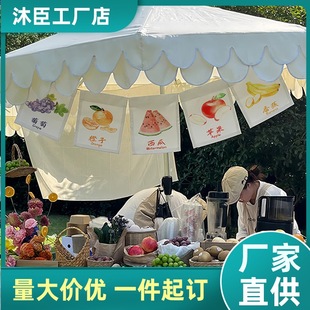 Fruit stall advertising hanging cloth Internet celebrity small piece hand-painted fruit atmosphere background cloth small cart decoration cloth