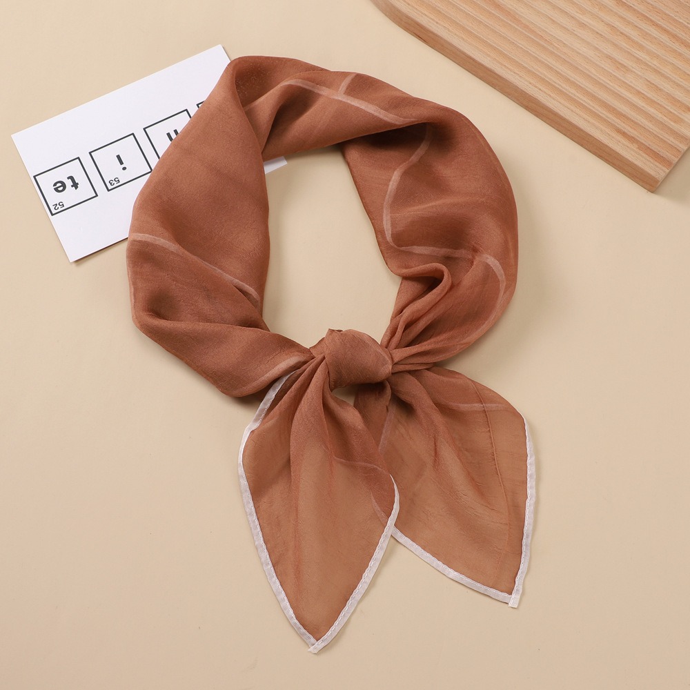 50g Weight Silk Scarf Classification Holiday, Street Occasion Moire Yarn Material Solid Color Pattern Spring&Summer Season Women's Gender Simple Style Style Women's Simple Style Solid Color Moire Yarn Silk Scarf 17