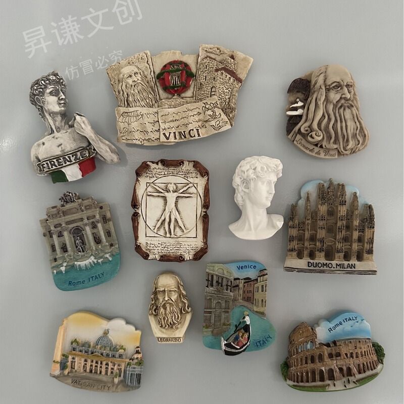 New Italian Tourist Attractions David Da Vinci Stereo Resin Magnetic Refrigerator Stickers Tourist Souvenir Manufacturers