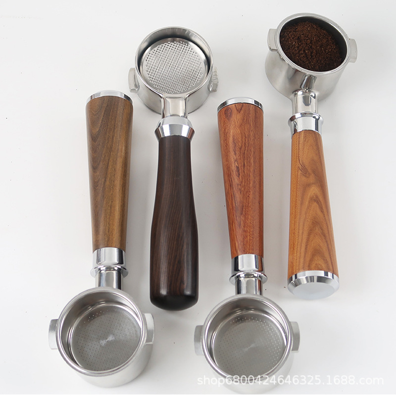 De'Longhi Double-Bottomless Coffee Machine Handle with Filter Bowl 51mm Stainless Steel Handle Solid Wood Handle Accessories Manufacturer De'Longhi Double-Bottomless Coffee Machine Handle with Filter Bowl 51mm Stainless Steel Handle Solid Wood Handle Accessories Manufacturer