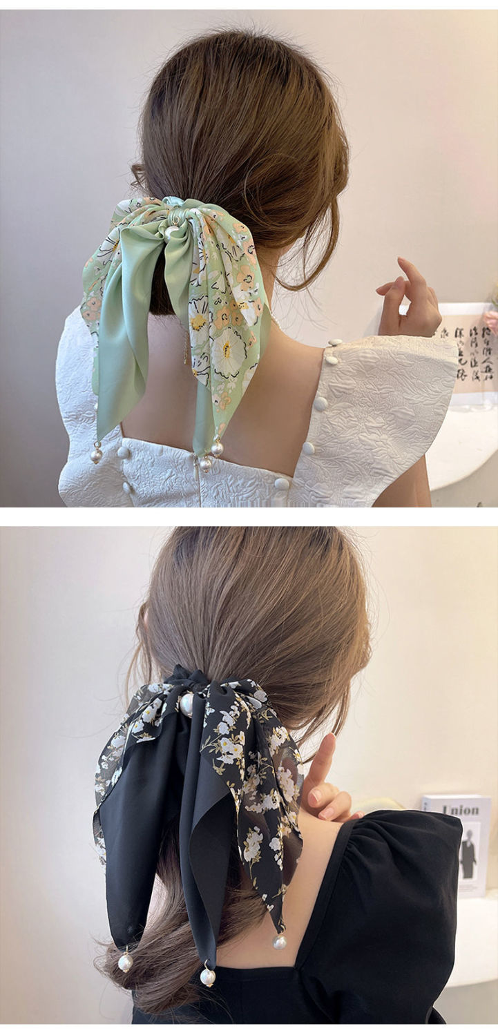 Casual Plant Flower Artificial Pearl Cloth Pearl Bowknot Hair Tie display picture 2