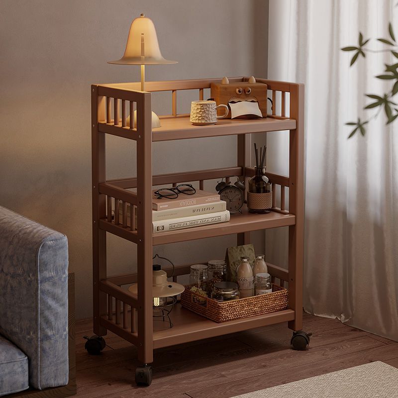 可移动小推车家用多功能置物架带轮实木茶几小户型沙发边几茶水架