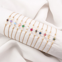 夏季时尚通勤天然石手链女简约潮流情侣礼物纪念手饰夜市摆摊手绳