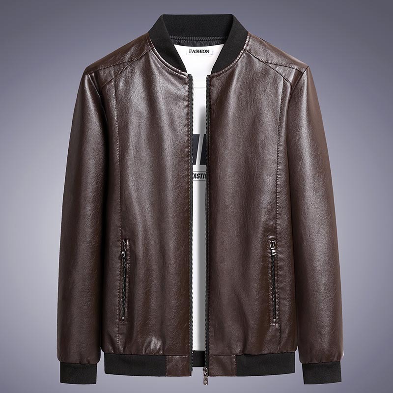 New 2021 Men's Leather Fashion Autumn New Men's Handsome Leather Jacket Slim-fit Fashionable Korean Autumn Jacket