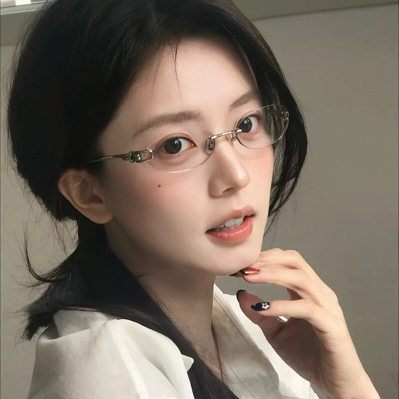 2026 new oval frameless glasses with knotted temple design, celebrity style, fashionable and stylish, compact and exquisite frame 2026 new oval frameless glasses with knotted temple design, celebrity style, fashionable and stylish, compact and exquisite frame