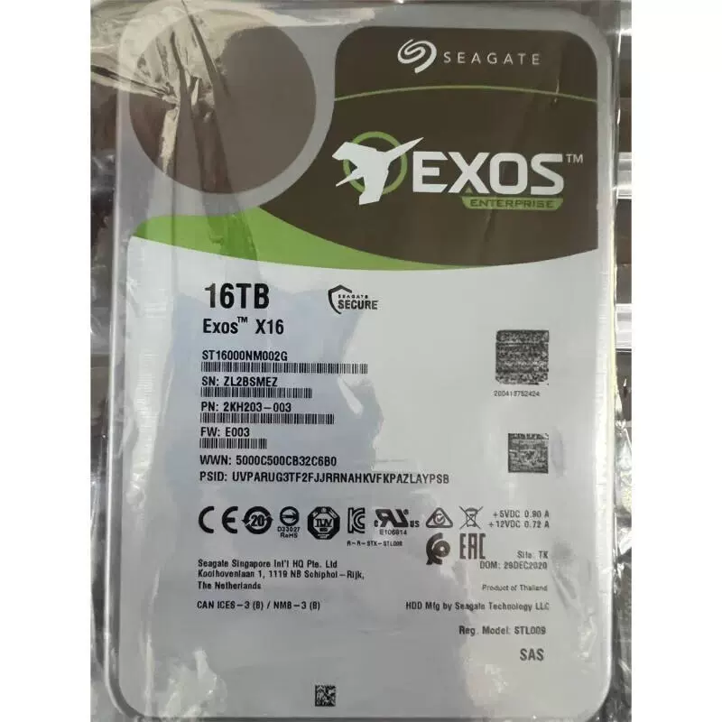 Серверный HDD Seagate ST16000NM004J ST16000NM002G, 16 ТБ, SAS, 7200 об/мин, 256 МБ кэш