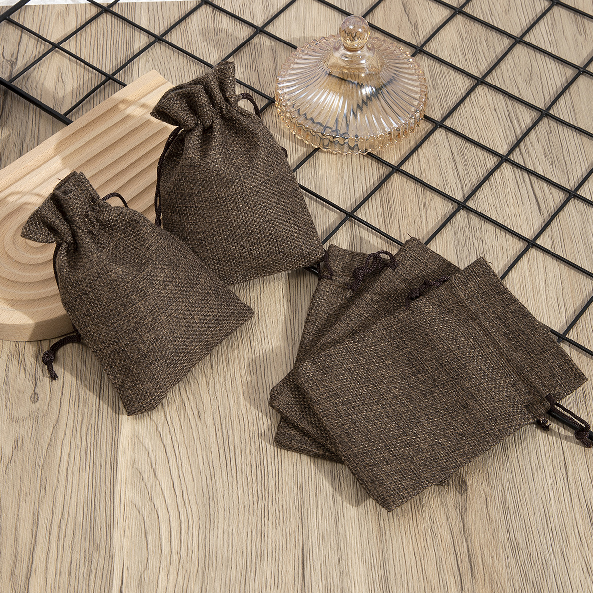 麻布袋咖啡渣收纳袋中药包装袋香囊空袋仿麻布袋中草药袋香囊空包