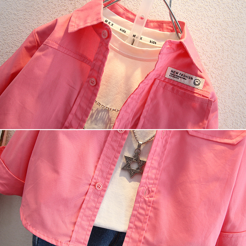 5783 Camisa de otoño para niños 2025 Nuevos niños de moda y guapos Chaquetas de manga larga para niños Tops para bebés