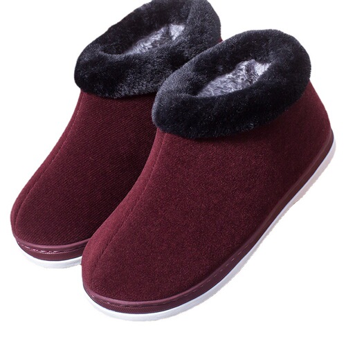 New middle-aged and elderly women's bag-heeled cotton shoes, indoor and outdoor, velvet thick-soled home handmade cotton shoes, corduroy cotton slippers, winter