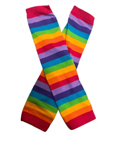 Rainbow Striped Cotton Sun Protection Arm Sleeves for Outdoor Cycling, Unisex, Cross-Border, in Stock