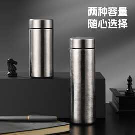 机械显温纯钛保温杯家用养生钛杯车载便携直身水杯高档礼品杯批发